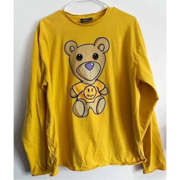 Drew House • Yellow Long Sleeve Teddy Tee Shirt - Picture 1 of 5